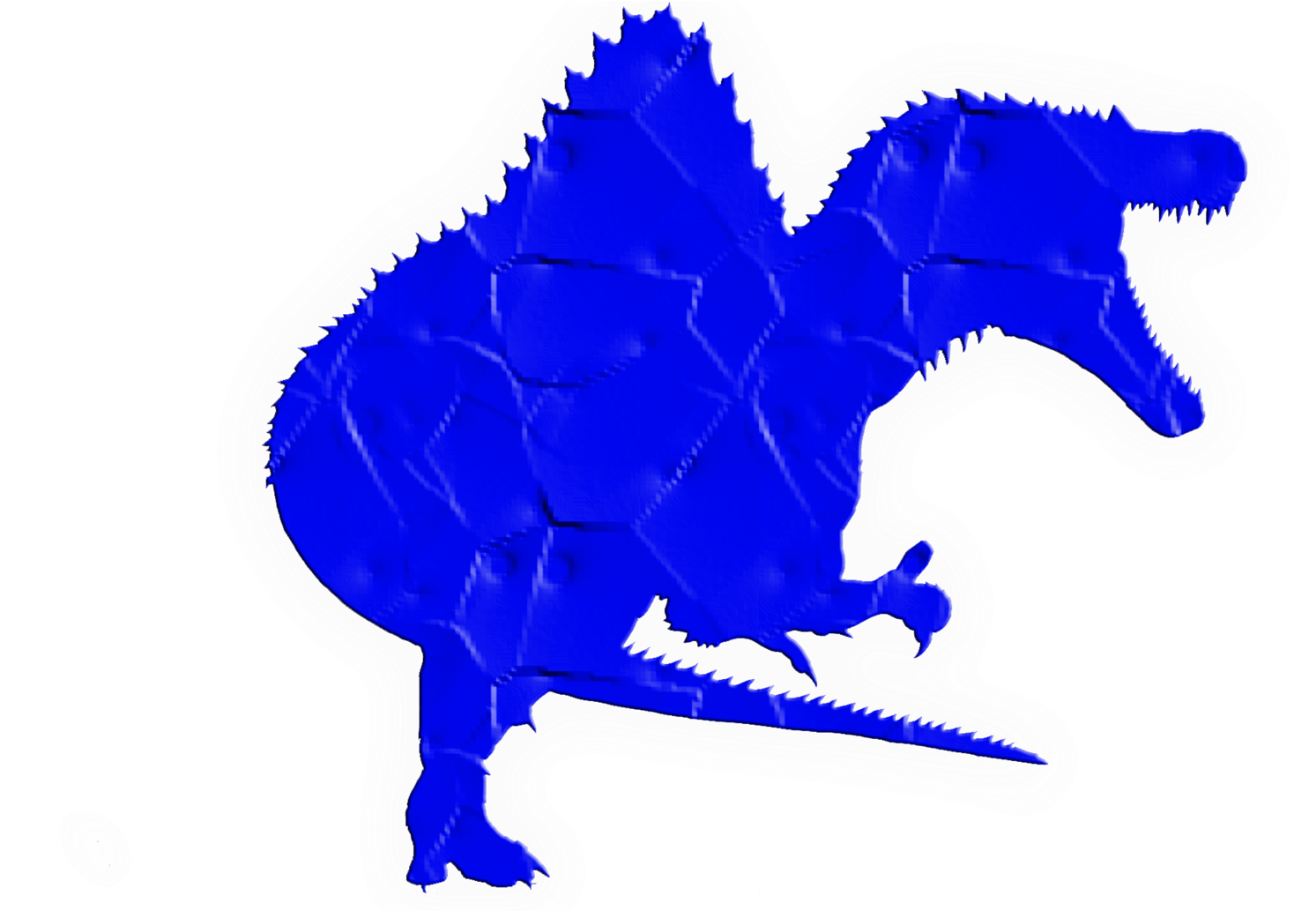 Spinosaurus Clipart Blue - Silueta De Spinosaurus (1600x1032), Png Download