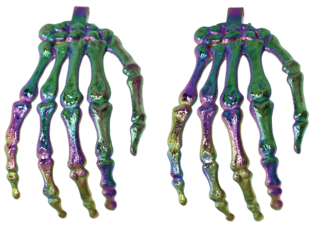 Oil Slick Skeleton Hands Set - Oil (650x465), Png Download