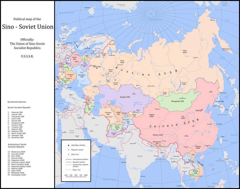 The Sino-soviet Union By Tullamareena - Sino Soviet Union (1007x793), Png Download