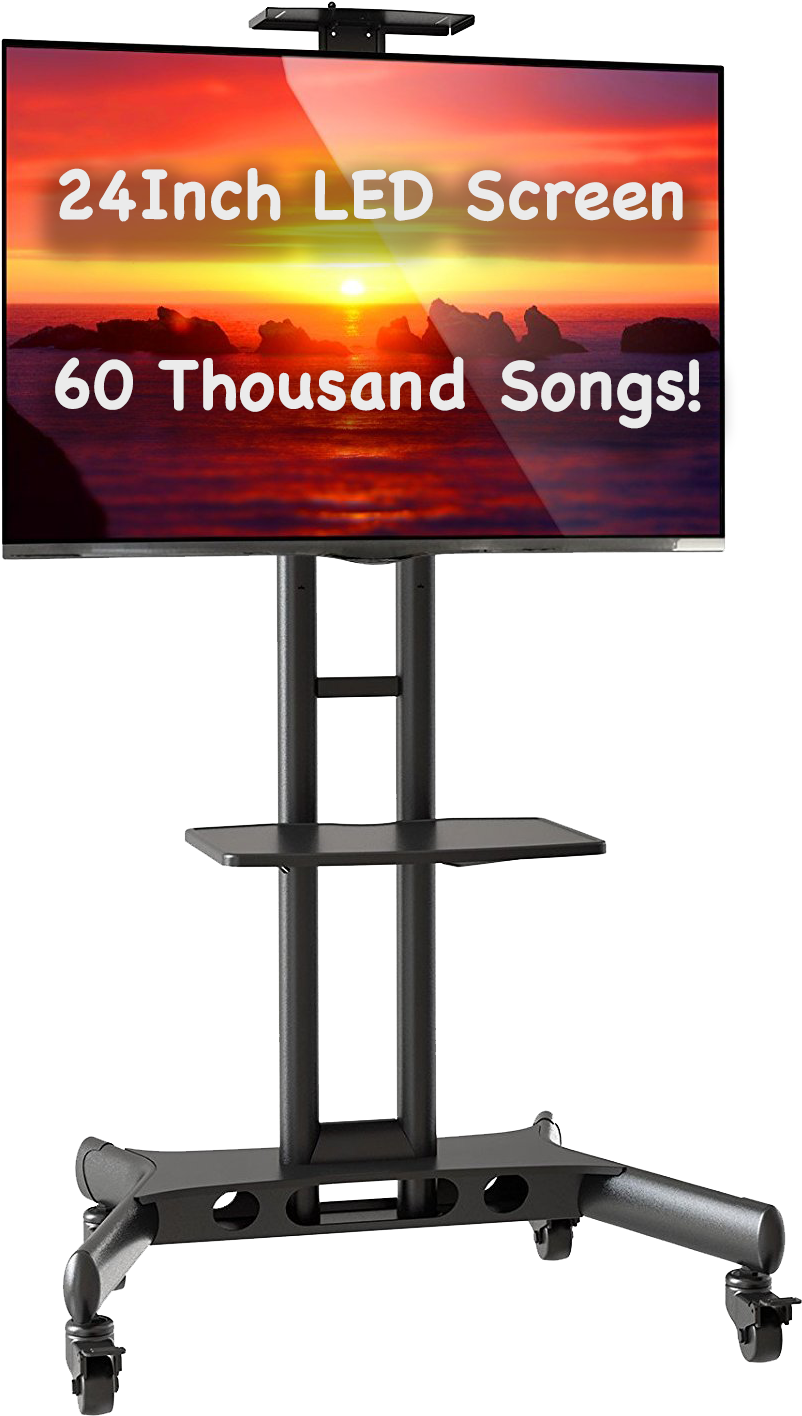 Karaoke Hire 24 Inch Screen - Television Portable Tv Stand (854x1462), Png Download