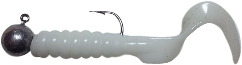 Grub Fishing Lure Curl Tail Tailored Tackle - Fishing Lure (1024x336), Png Download