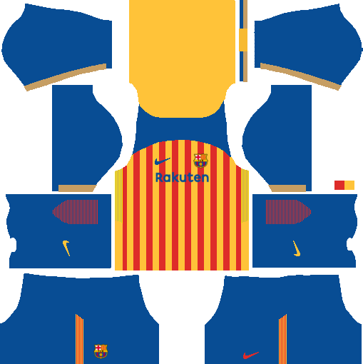Fc Barcelona Senyera Kit - Barcelona Kit 2018 Dream League (509x510), Png Download