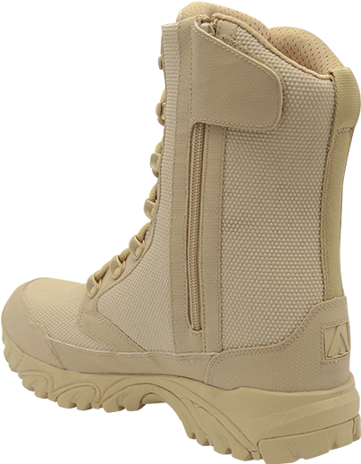 Zip Up Combat Boots 8" Tan Inner Heel With Zipper Altai - Combat Boot (510x533), Png Download