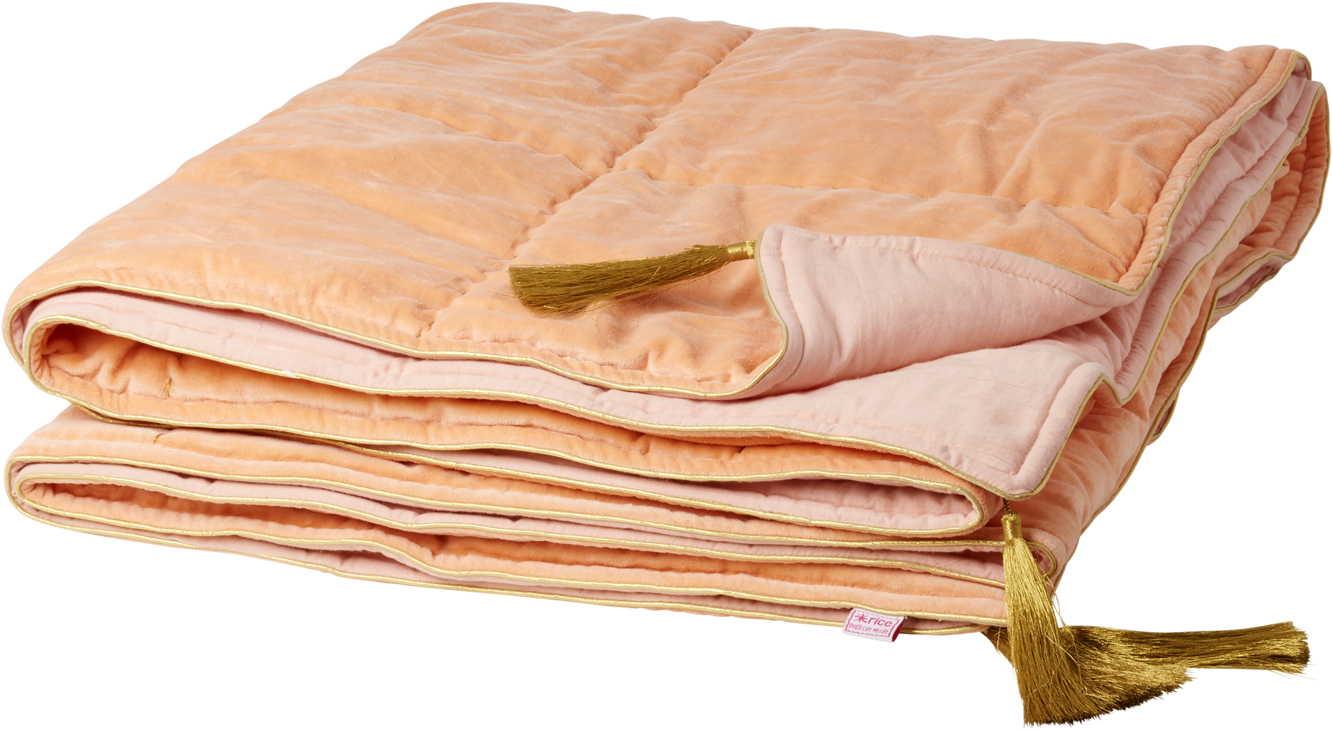 Velvet Blanket With Gold Piping - Rice Fluwelen Deken Met Gouden Rand (2000x2000), Png Download
