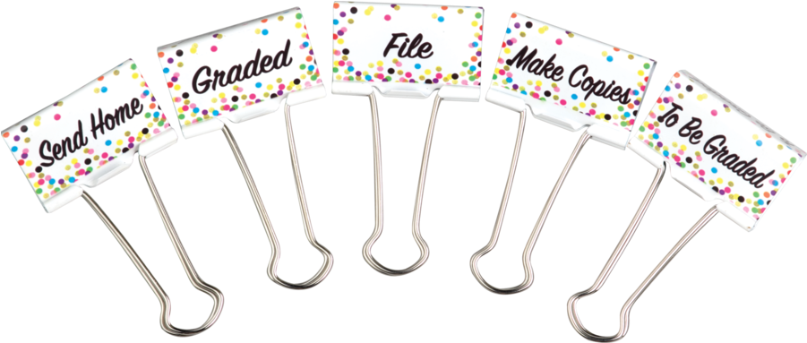 Confetti Classroom Management Large Binder Clips - Classroom Management (900x900), Png Download