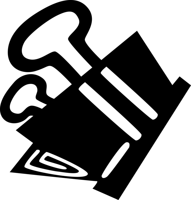 Vector Illustration Of Strong Metal Bulldog Binder - Binder Clip (669x700), Png Download