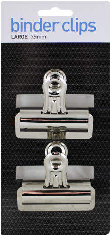 Binder Clips 2 76mm Carded - Card 3 67mm Silver Binder Clips (736x460), Png Download