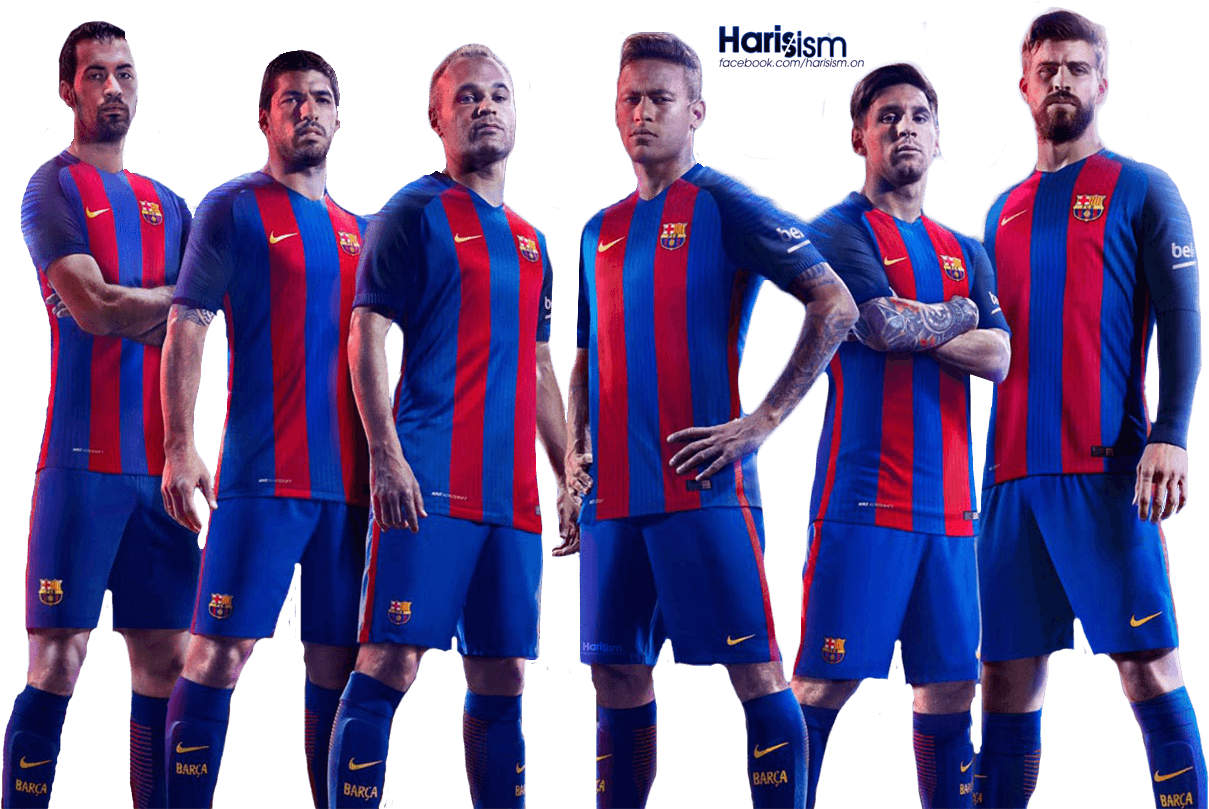 Fc Barcelona 2016/17 Render Png By Hitman26 On Deviantart - Barcelona Team 2018 Png (1600x877), Png Download