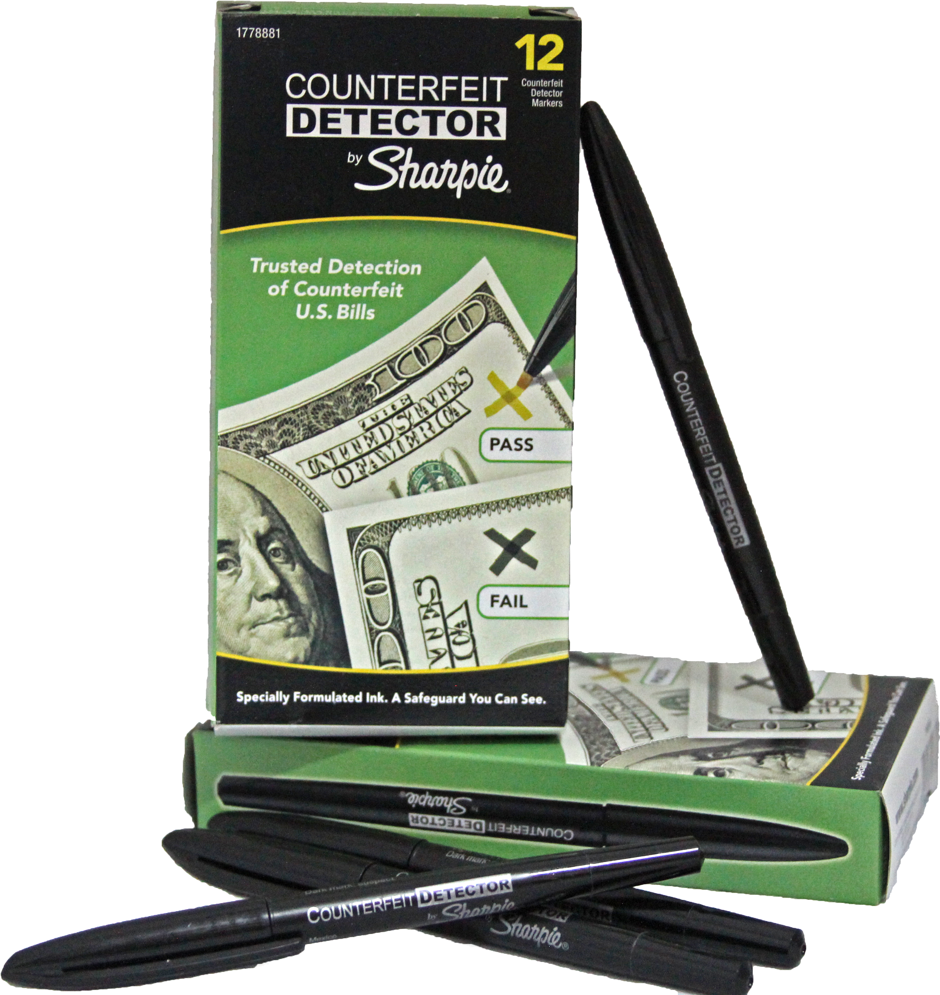 Counterfeit Detector Pen - Sharpie Counterfeit Detector Pens 7 Pack (3264x3336), Png Download