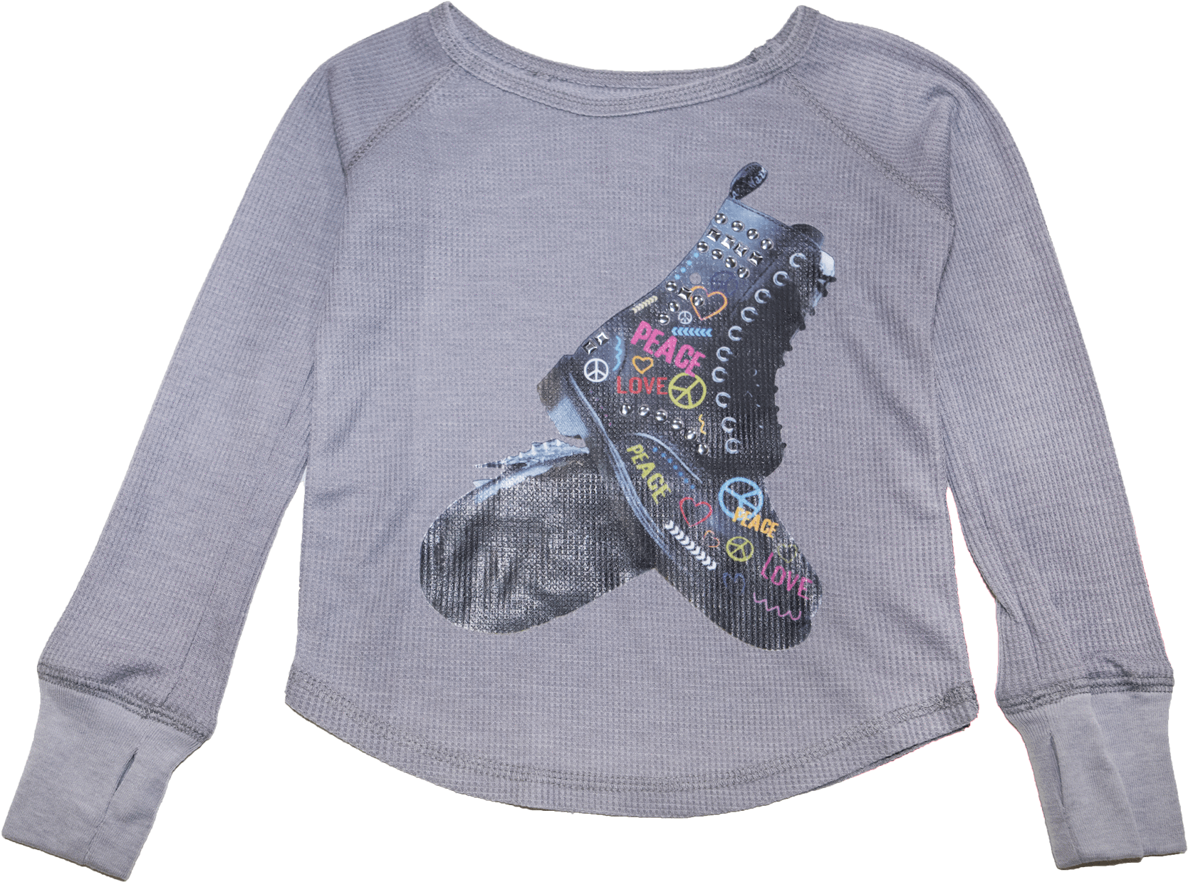 Graffiti Combat Boots Thermal Long Sleeve Top - Boot (1699x1699), Png Download