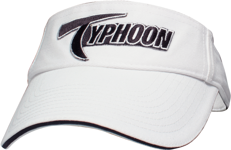 Typhoon White Visor With Embroidered Logo And Adjustable - Baseball Cap (1100x650), Png Download