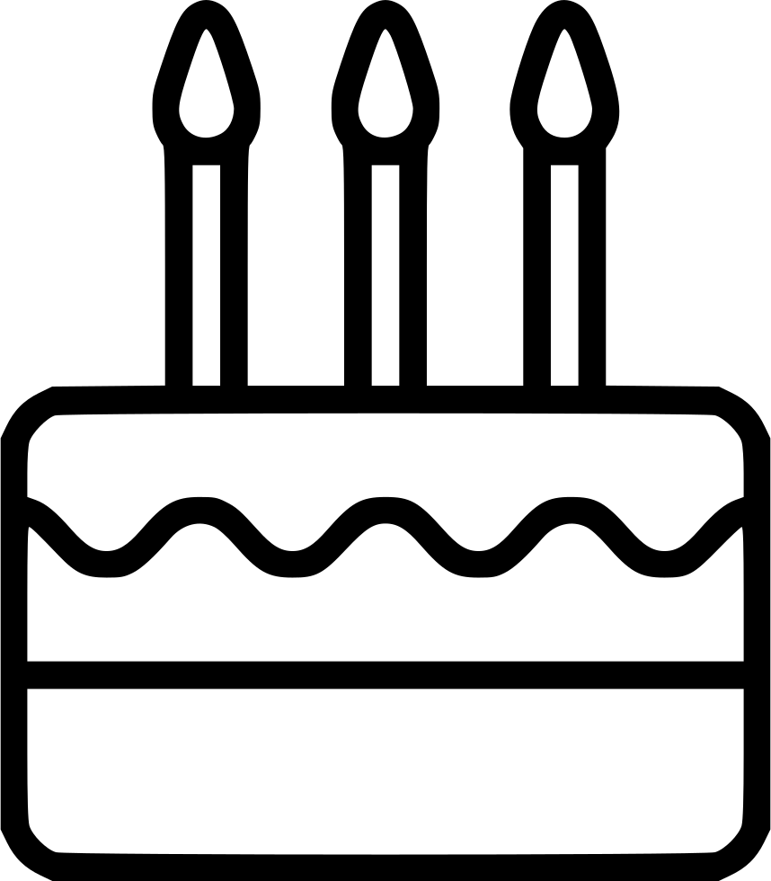 Birthday Cake Comments - Birthday Cake Clip Art Black And White Png (858x980), Png Download