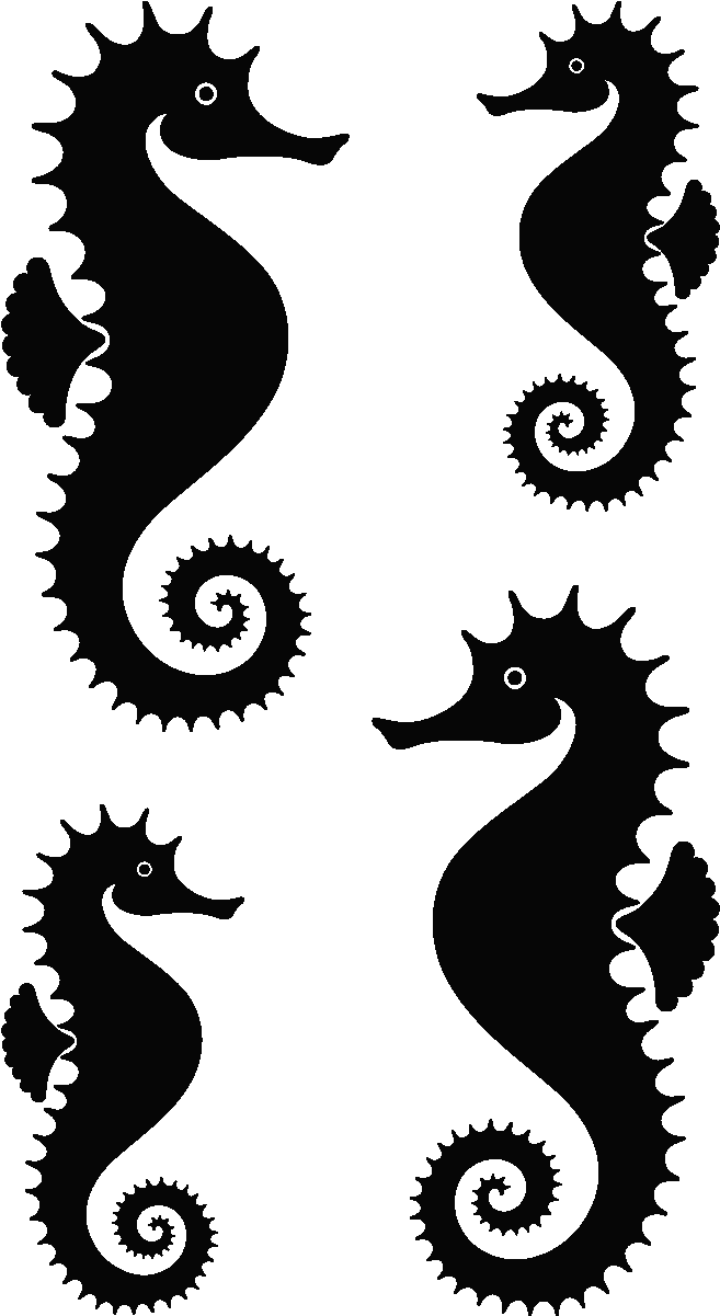 Seahorse Png Download - Hippocampe Noir En Blanc (1200x1200), Png Download