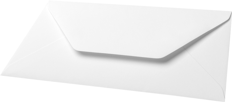 Blank Envelope Rotated - Standard Paper Size (800x354), Png Download