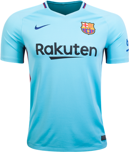 17/18 Nike Barcelona Away Jersey - Barcelona Uefa Blue Jersey (550x550), Png Download