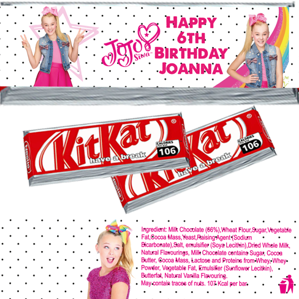 Jojo Siwa Kitkat Wrappers - Jojo Siwa Mini Sparkle Bows 2 Pack (606x606), Png Download