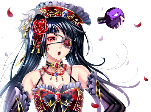 Girl With Red Eye Patch (530x375), Png Download