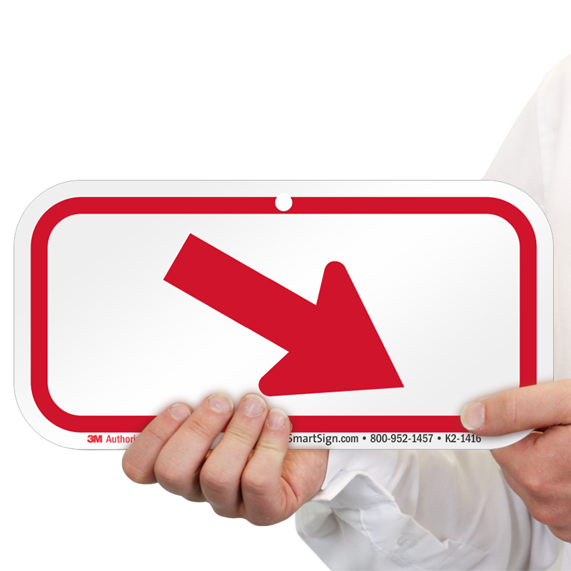 Downwards Right Arrow, Supplemental Parking Sign, Red - Sign (800x800), Png Download