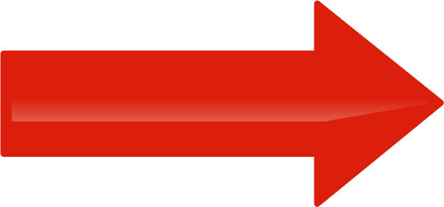 Red Right Arrow - Right Side Arrow Mark (627x293), Png Download