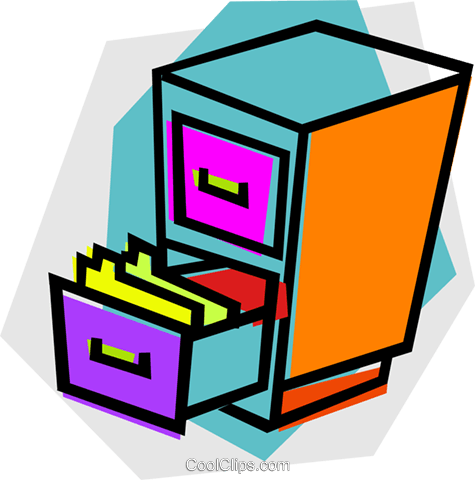 Filing Cabinet Royalty Free Vector Clip Art Illustration - Clip Art Filing Cabinet (475x480), Png Download