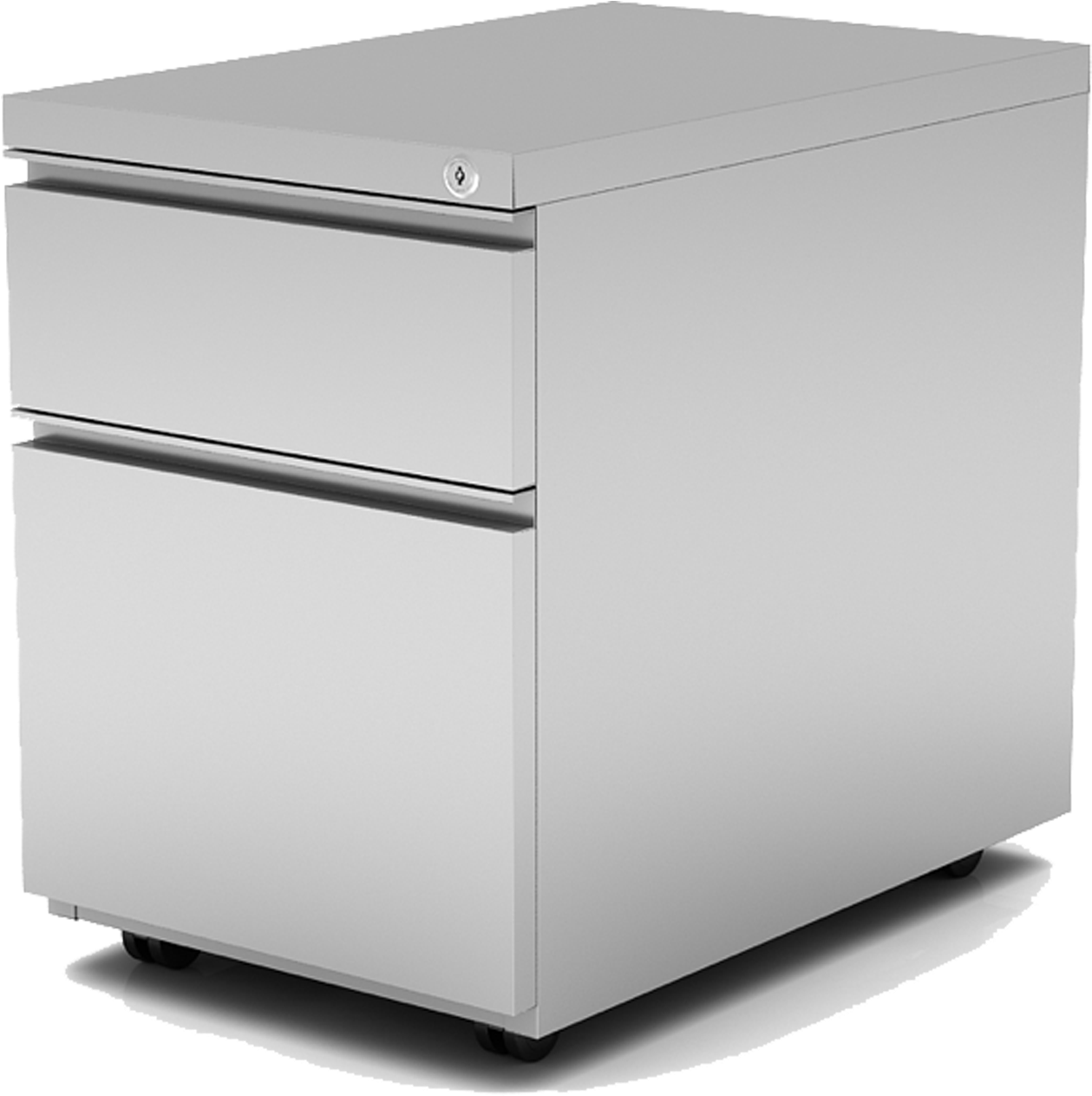 Premium 2-drawer Mobile Locking Filing Cabinet/pedestal - Pierre Henry A4 Metal Box File (1600x1600), Png Download