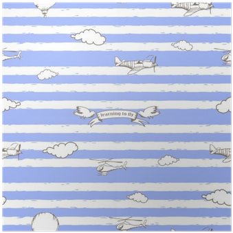 The Seamless Vector Pattern With Airplane,clouds And - Airplane (400x400), Png Download