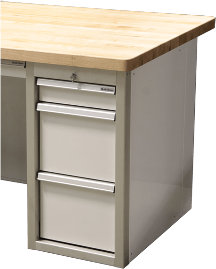 Aluminum File Cabinet Desk With Butcher Block - Filing Cabinet (571x571), Png Download