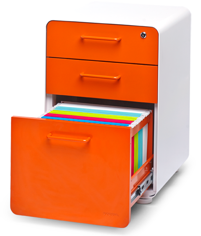Shop 3-drawer File Cabinets - Filing Cabinet (400x469), Png Download
