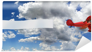 Airplane With Banner (400x400), Png Download