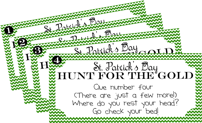 Patrick's Day Treasure Hunt You Can Print Off These - Treasure Hunt Clues For Conference Room (864x534), Png Download