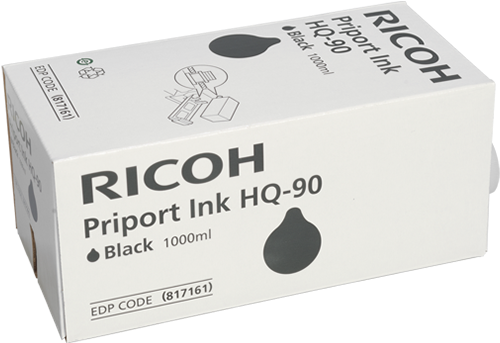 Ricoh Black Priport Inktype Hq90 - Ricoh Br Hq7000 - 1-sd Yld Black Ink (504x528), Png Download