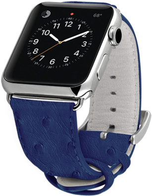 Blue Steel - Ullu Hand-colored Leather Apple Watch Band (400x400), Png Download