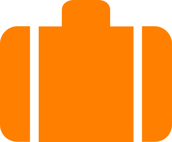 Orange Baggage Symbol Clip Art - Orange Suitcase Clipart (600x496), Png Download