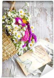 Rustic Nastalgia Background With Field Flowers Wall - Paris`ten Sevgilerle Arkadya Yayınları (400x400), Png Download