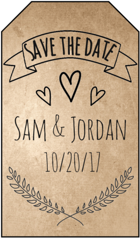 Organic "save The Date" Gift Tag - Save The Date (308x500), Png Download