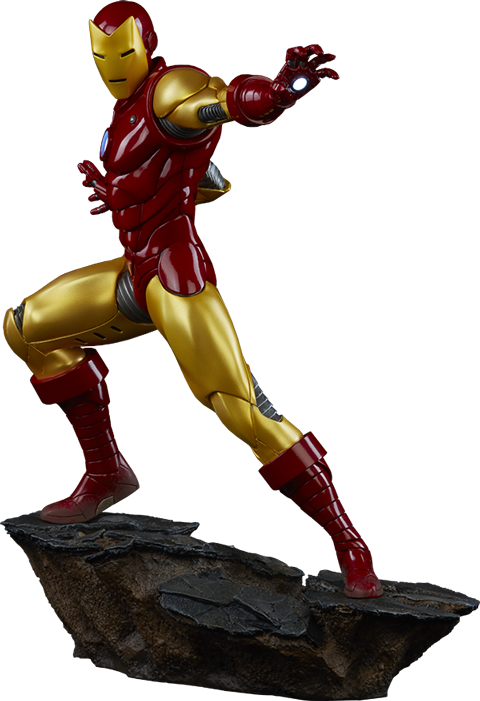 Iron Man Statue - Sideshow Iron Man Avengers Assemble (480x701), Png Download