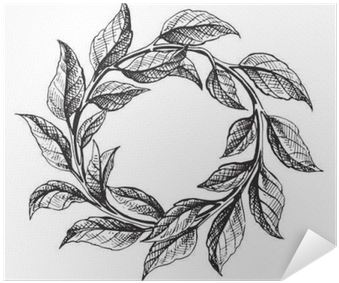 Frame From The Green Tea Leaves In Graphic Style, Hand-drawn - Green Tea Leaves Illustration (400x400), Png Download