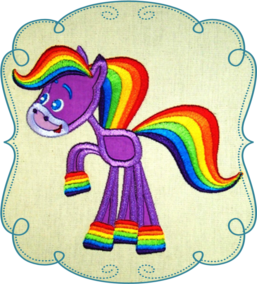 Rainbow Pony - Pony (1000x1000), Png Download