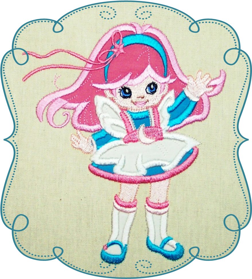 Bubblegum Blush - Machine Embroidery (1000x1000), Png Download