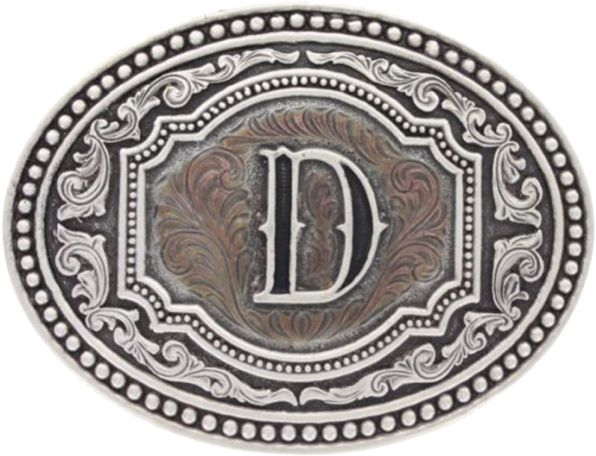 Initial D Two Tone Cameo Attitude Buckle - Red Christmas Appetizer Plates (700x700), Png Download