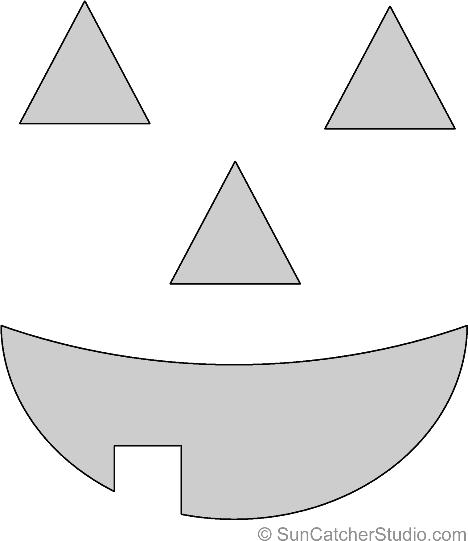 Pumpkin Carving Stencil Pattern - Jack-o'-lantern (1634x1859), Png Download