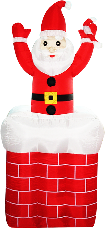 Dj Ft Ao Ar Livre Inflvel Natal Papai Noel - Papai Noel Chaminé Png (800x1067), Png Download