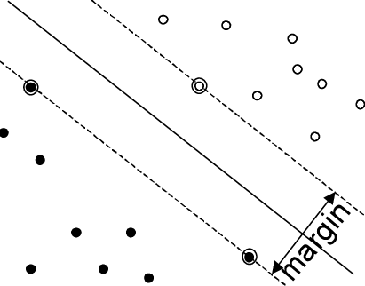 The Support Vectors Are Circled - Plot (411x322), Png Download