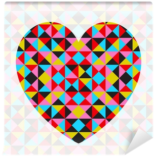 Vector Abstract Geometric Patterned Heart Wall Mural - Abstract Triangles Design Iphone 8 Slim Case (400x400), Png Download