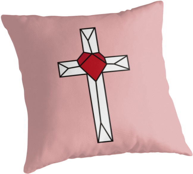Geometric Cross // Geometric Heart By Kelsorian - Throw Pillow (875x875), Png Download