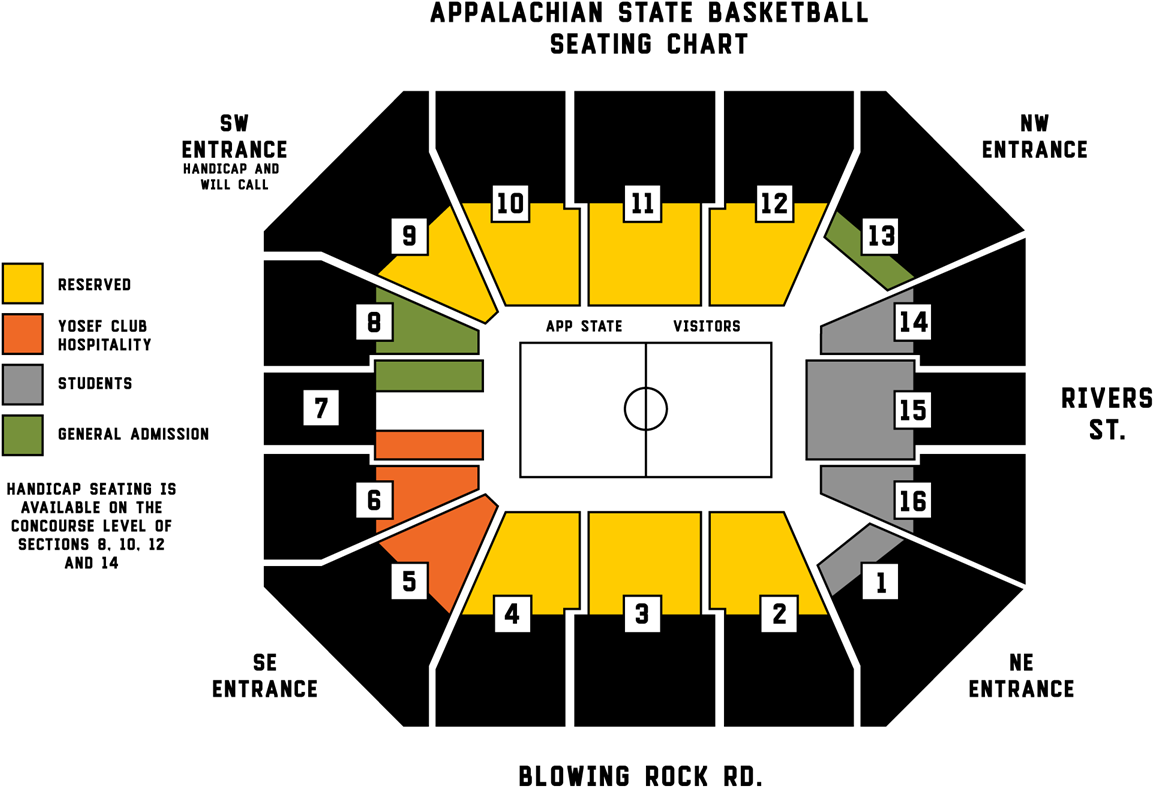 Holmes Center Seating Chart - App State Football Student Section (1200x829), Png Download