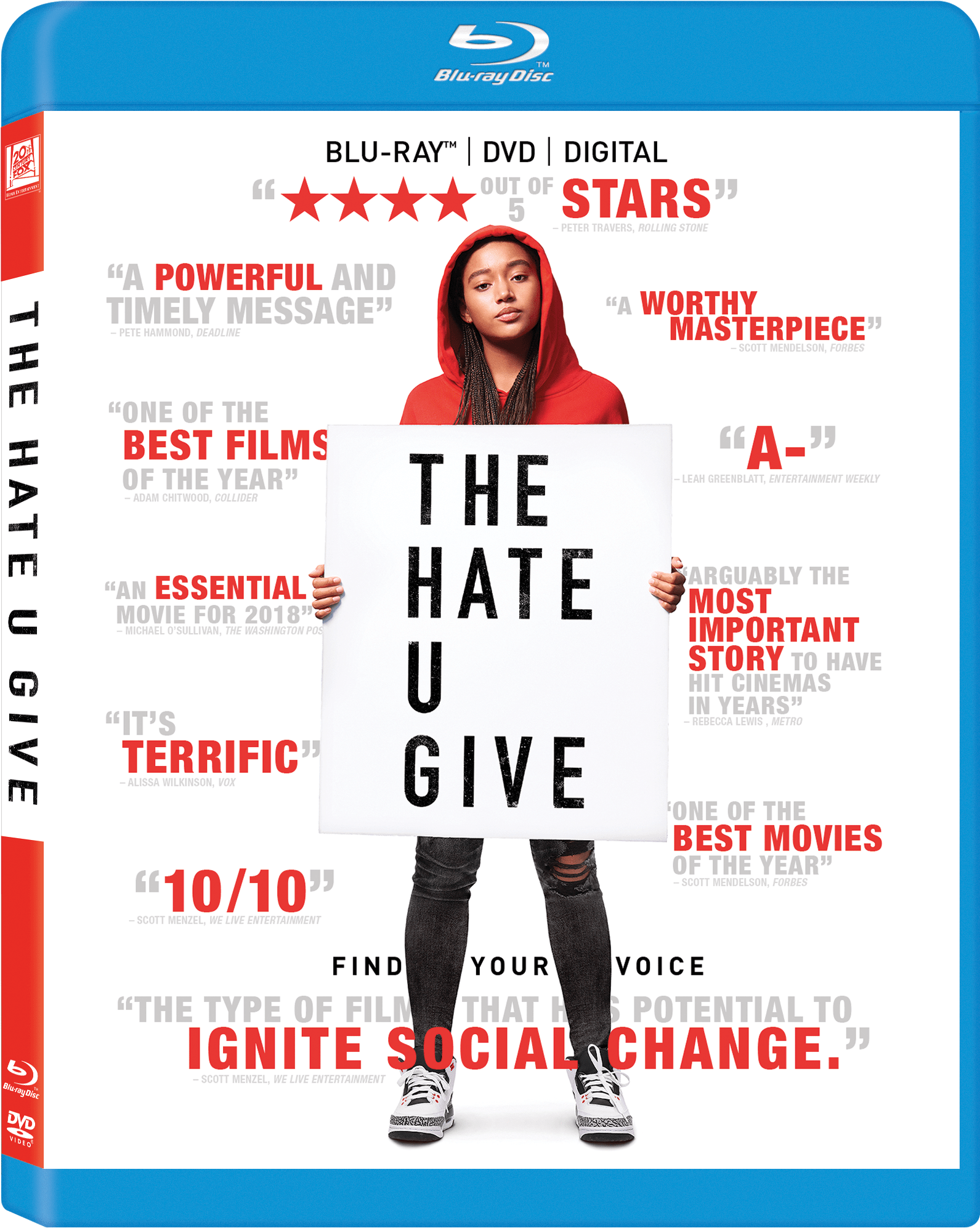 The Hate U Give Blu-ray Combo Pack Cover (1800x2400), Png Download