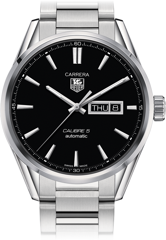 Tag Heuer Carrera Calibre 5 Day-date 41mm Black Dial (775x775), Png Download
