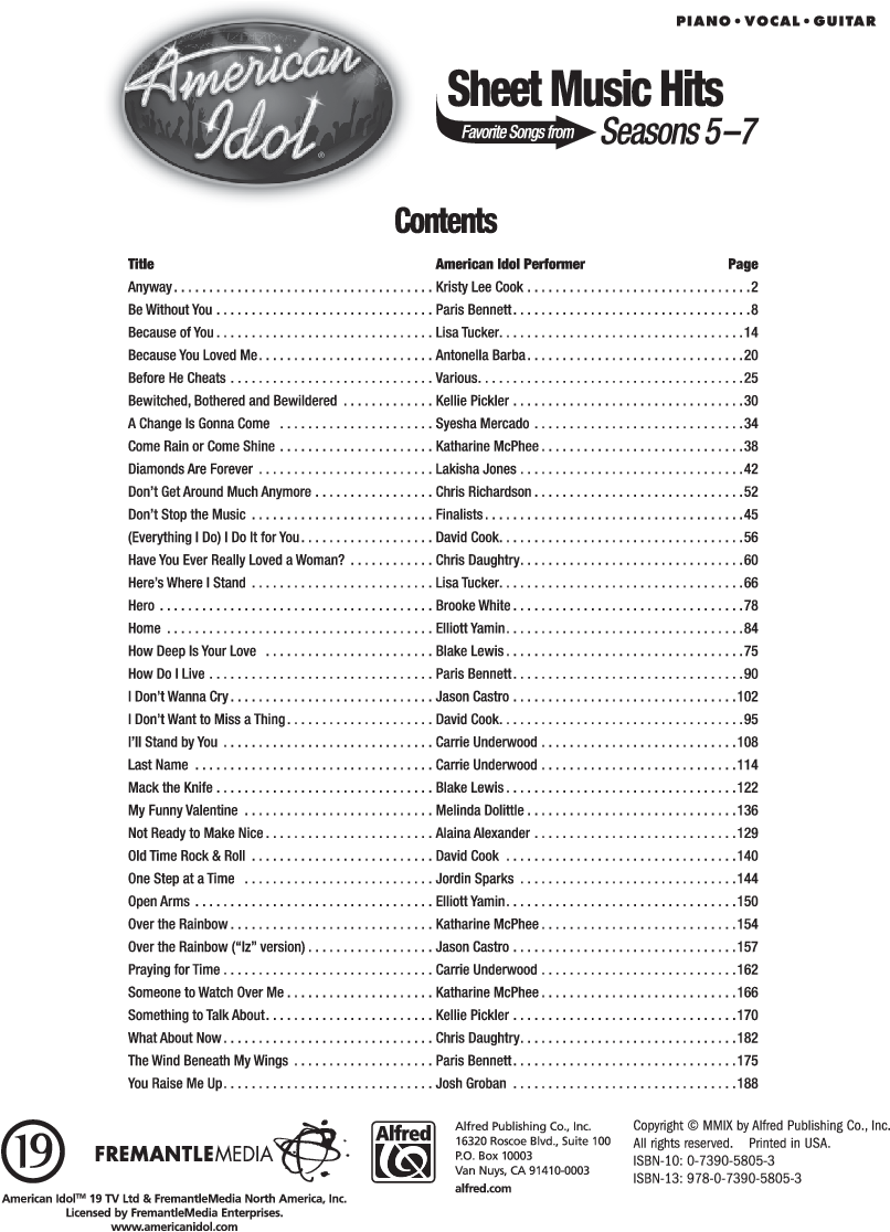 Alfred Music Publishing - American Idol (864x1152), Png Download