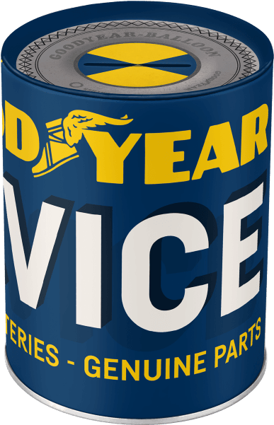 Nostalgic Art Money Box Goodyear Service Retro Logo - Good Year Flexo 50 Gy Hubcaps Silver 14 (600x600), Png Download